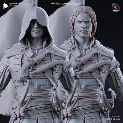 Hooded Pirate Blade Raider | Resin Garage Kit | Unpainted Figure
