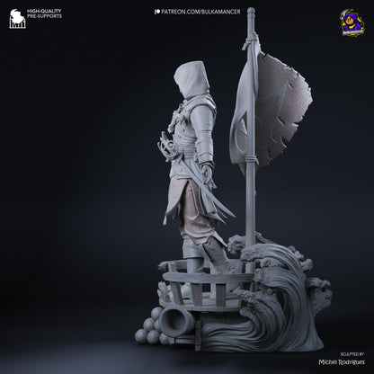 Hooded Pirate Blade Raider | Resin Garage Kit | Unpainted Figure