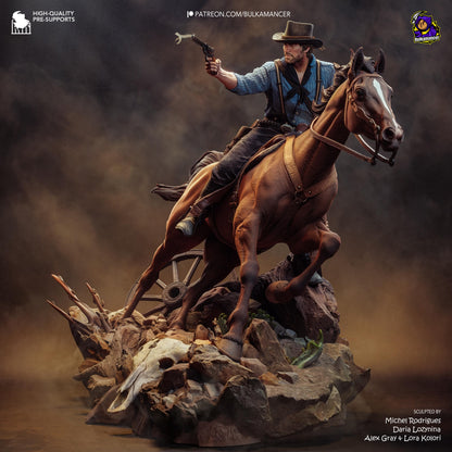 Mounted Frontier Gunslinger | Resin Garage Kit | Unpainted Figure