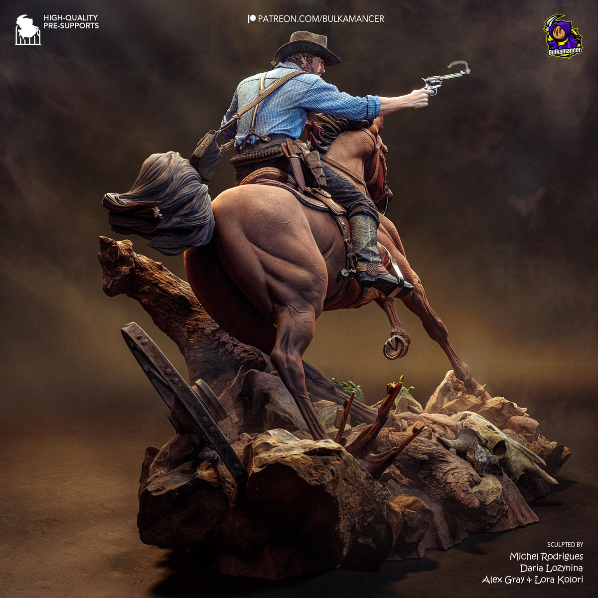 Mounted Frontier Gunslinger | Resin Garage Kit | Unpainted Figure