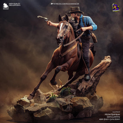 Mounted Frontier Gunslinger | Resin Garage Kit | Unpainted Figure
