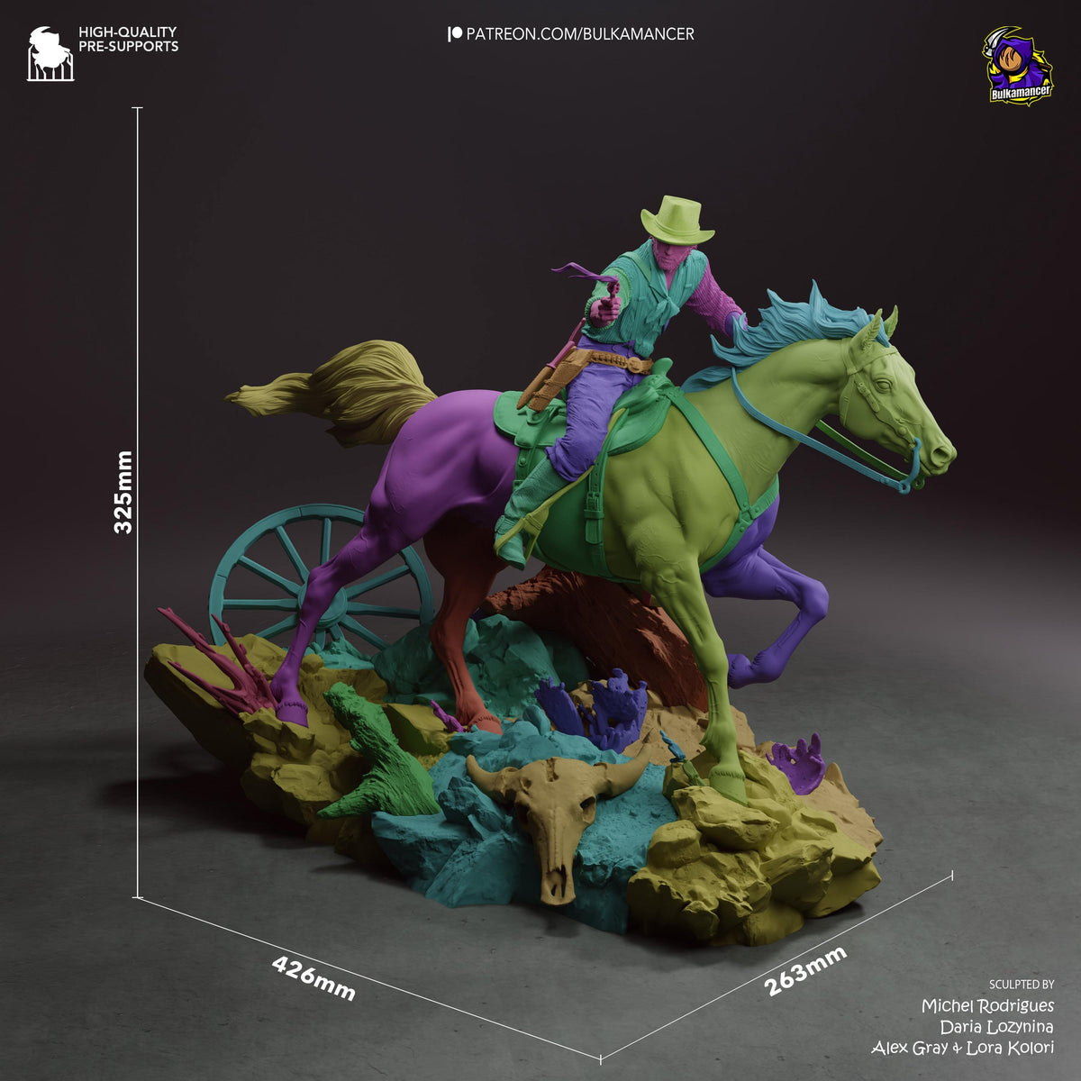 Mounted Frontier Gunslinger | Resin Garage Kit | Unpainted Figure