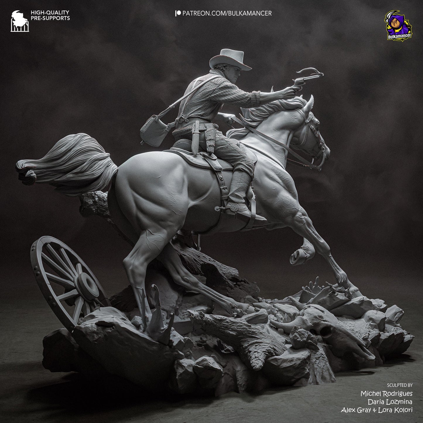 Mounted Frontier Gunslinger | Resin Garage Kit | Unpainted Figure