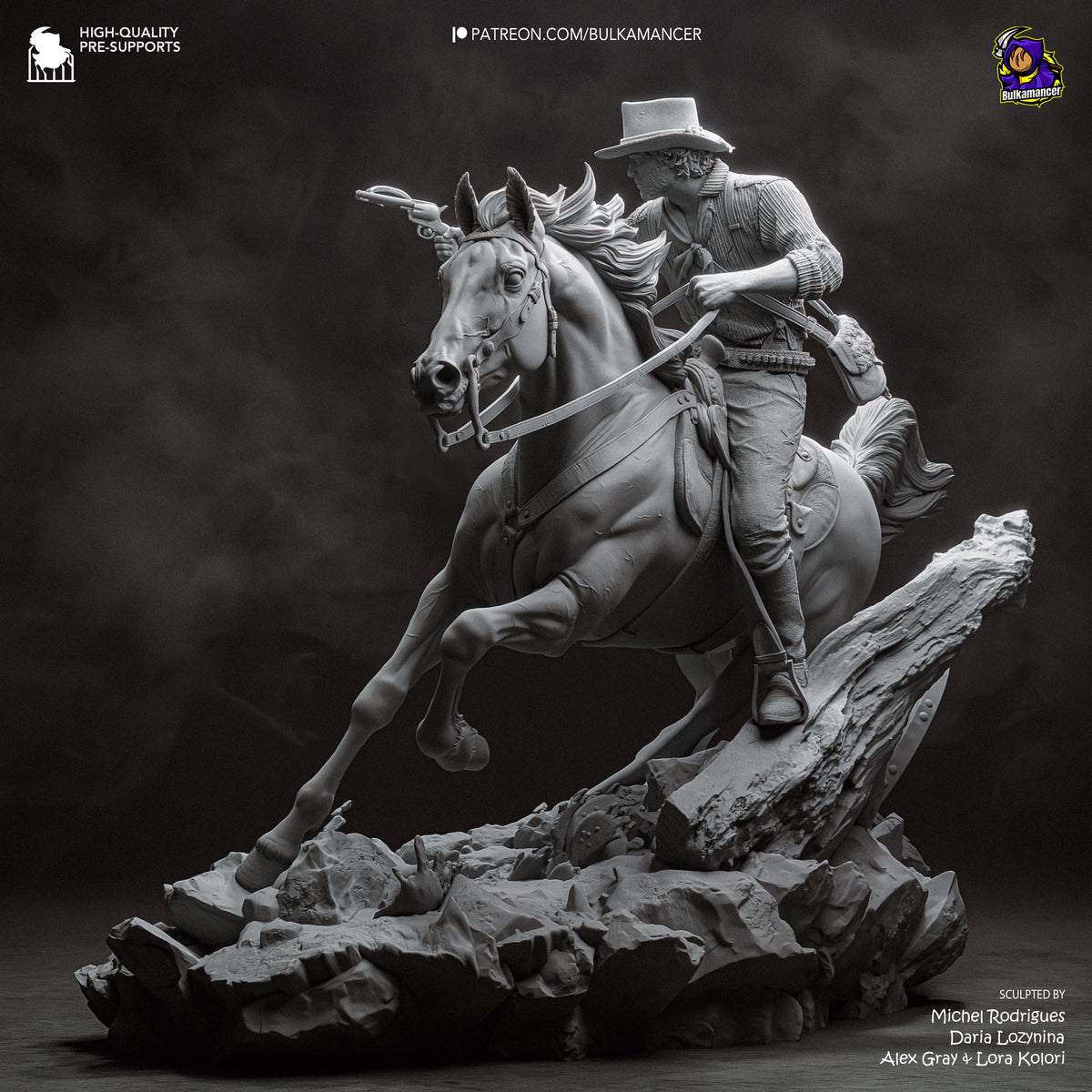Mounted Frontier Gunslinger | Resin Garage Kit | Unpainted Figure