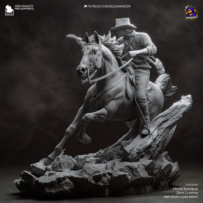 Mounted Frontier Gunslinger | Resin Garage Kit | Unpainted Figure