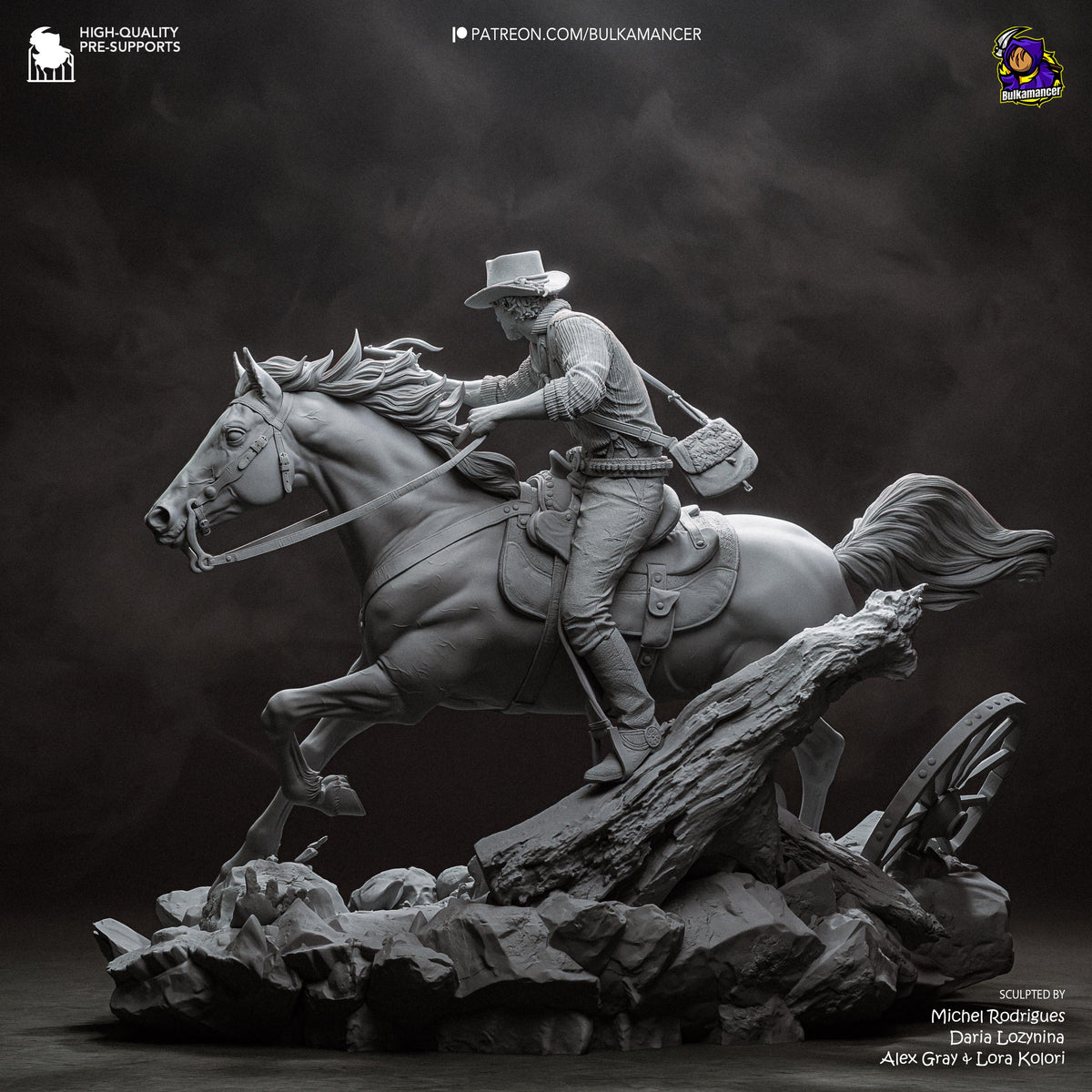 Mounted Frontier Gunslinger | Resin Garage Kit | Unpainted Figure