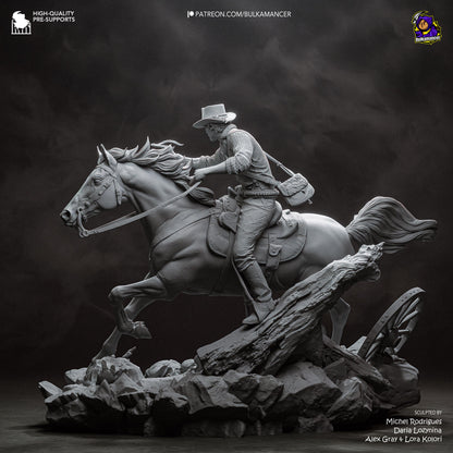 Mounted Frontier Gunslinger | Resin Garage Kit | Unpainted Figure