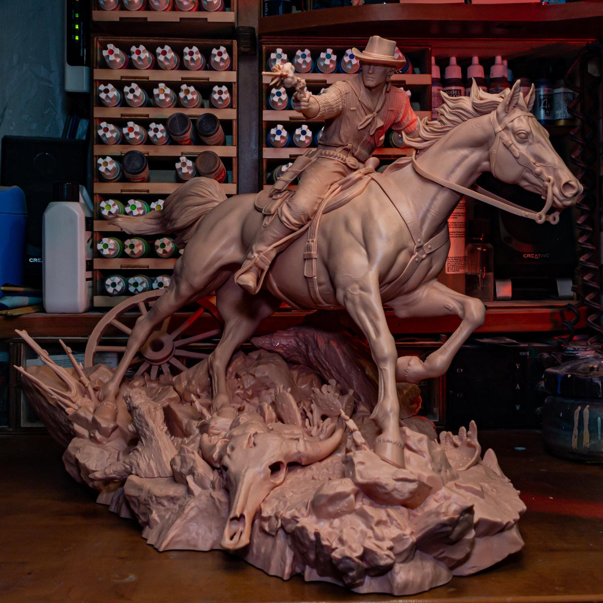 Mounted Frontier Gunslinger | Resin Garage Kit | Unpainted Figure