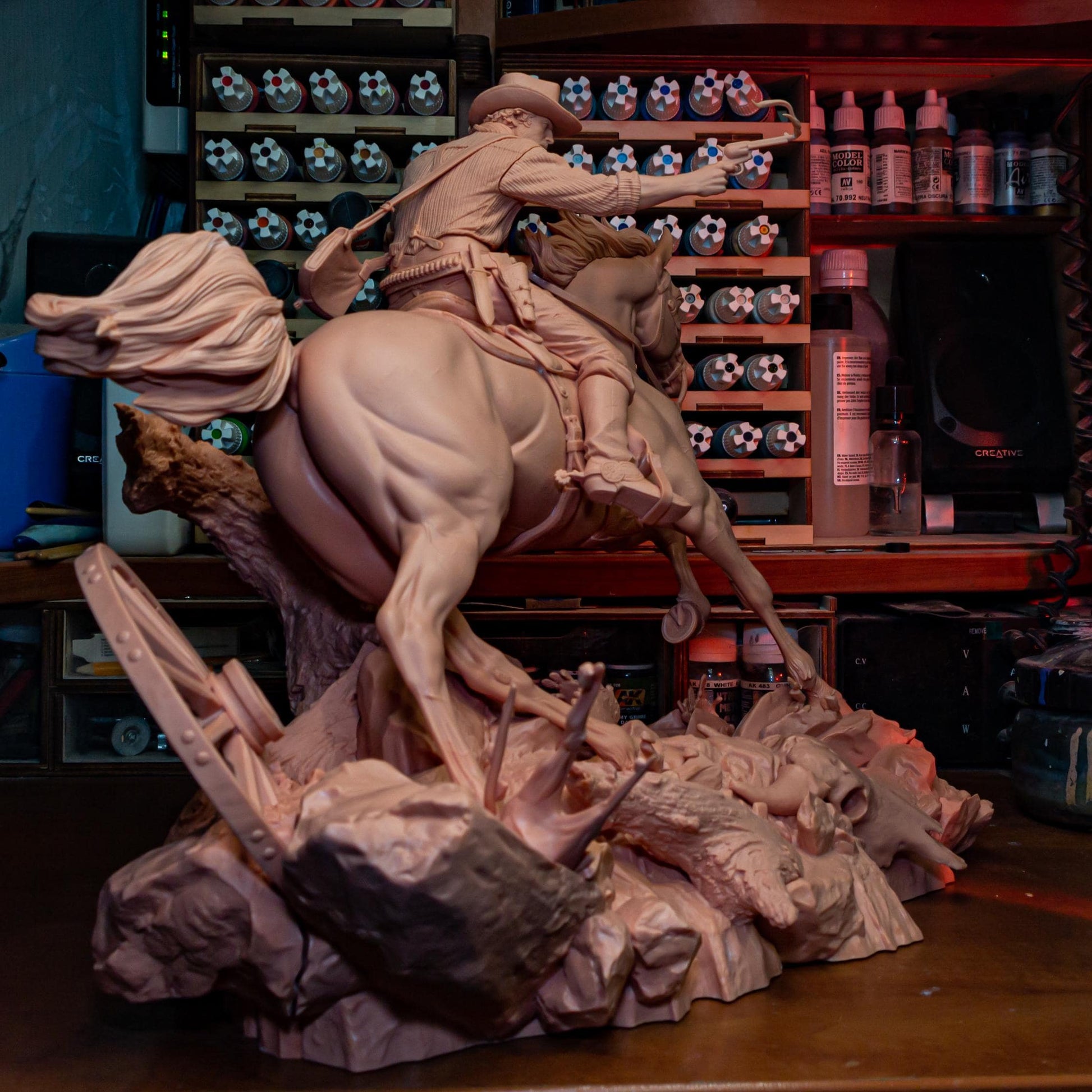 Mounted Frontier Gunslinger | Resin Garage Kit | Unpainted Figure