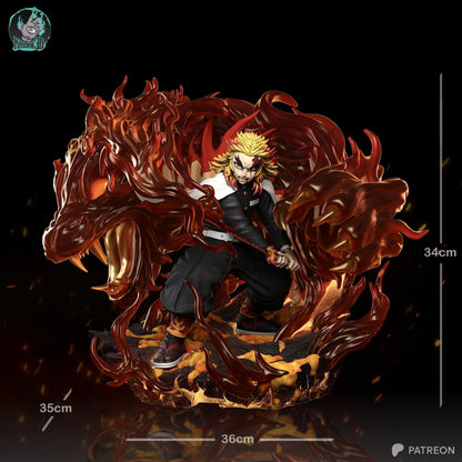 Flame-Haired Blazing Swordsman | Resin Garage Kit | Anime Breathing Masters | Unpainted Figure