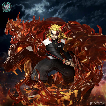 Flame-Haired Blazing Swordsman | Resin Garage Kit | Anime Breathing Masters | Unpainted Figure