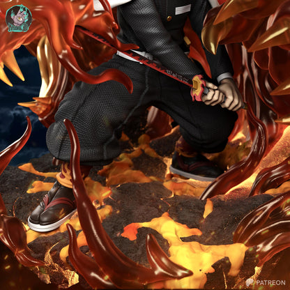 Flame-Haired Blazing Swordsman | Resin Garage Kit | Anime Breathing Masters | Unpainted Figure