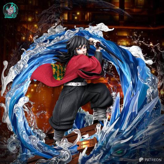 Blue-Wave Cloaked Swordsman | Resin Garage Kit | Anime Breathing Masters | Unpainted Figure