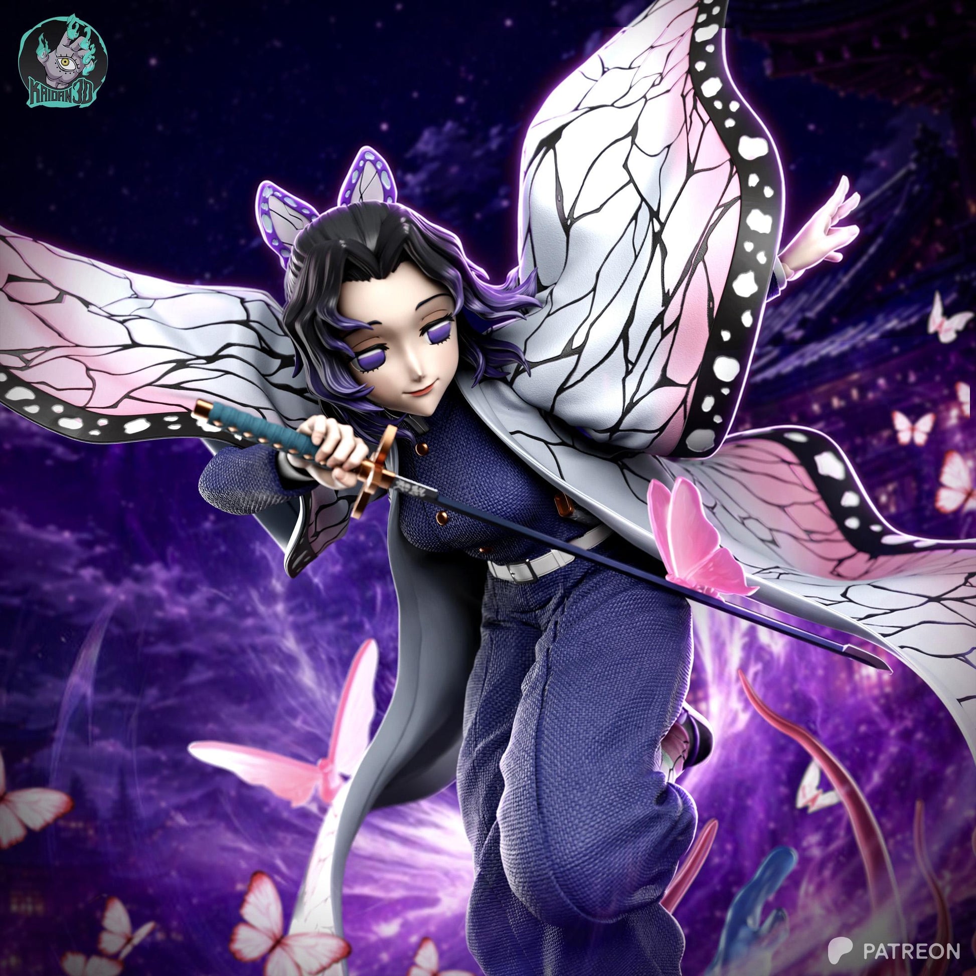 Butterfly-Wing Blade Dancer | Resin Garage Kit | Anime Breathing Masters | Unpainted Figure