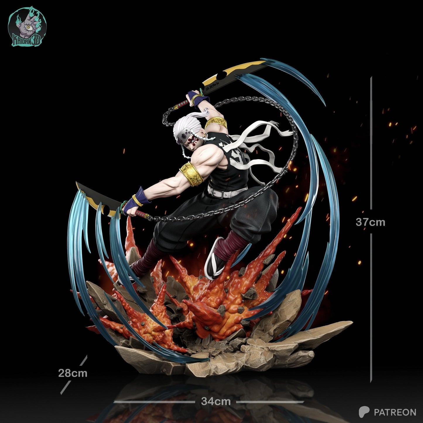 Dual-Bladed Chain Fighter | Resin Garage Kit | Anime Breathing Masters | Unpainted Figure
