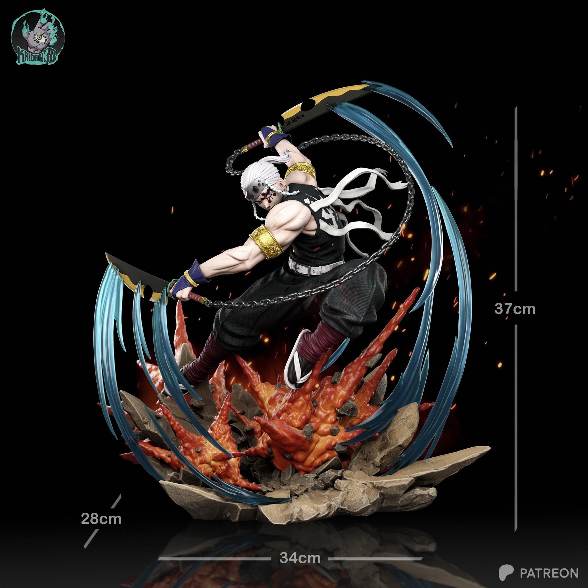 Dual-Bladed Chain Fighter | Resin Garage Kit | Anime Breathing Masters | Unpainted Figure