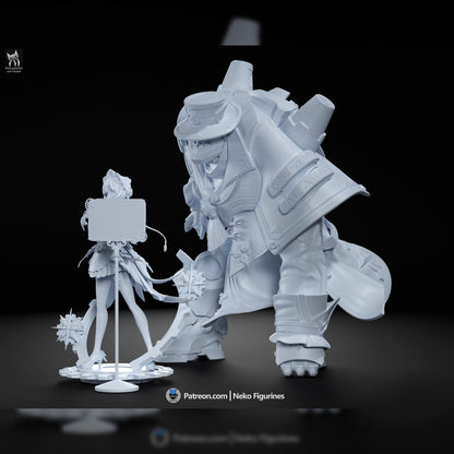 Sandrone and Pulonia | Genshin Impact | Resin Garage Kit | Unpainted Figure