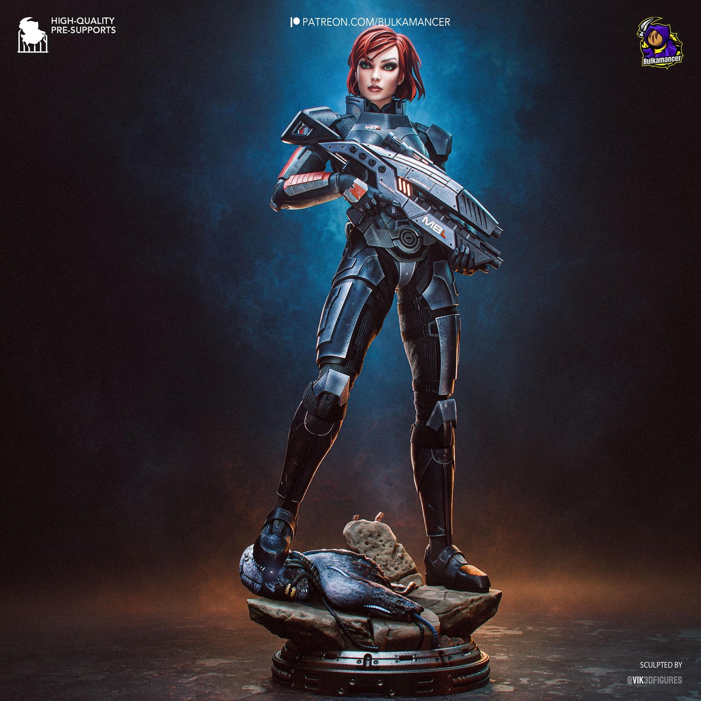 Red-Haired Armored Commander | Resin Garage Kit | Galactic Vanguard | Unpainted Figure