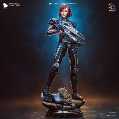 Red-Haired Armored Commander | Resin Garage Kit | Galactic Vanguard | Unpainted Figure