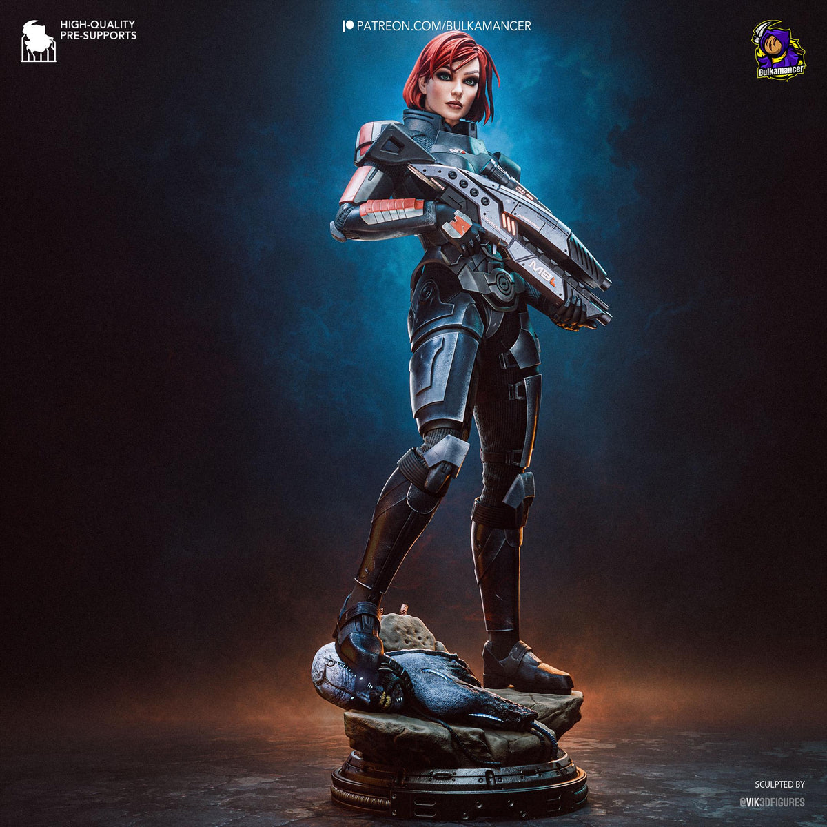 Red-Haired Armored Commander | Resin Garage Kit | Galactic Vanguard | Unpainted Figure