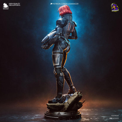 Red-Haired Armored Commander | Resin Garage Kit | Galactic Vanguard | Unpainted Figure