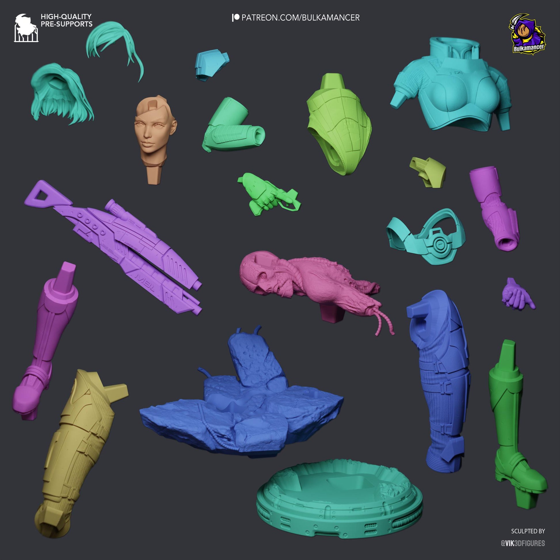 Red-Haired Armored Commander | Resin Garage Kit | Galactic Vanguard | Unpainted Figure