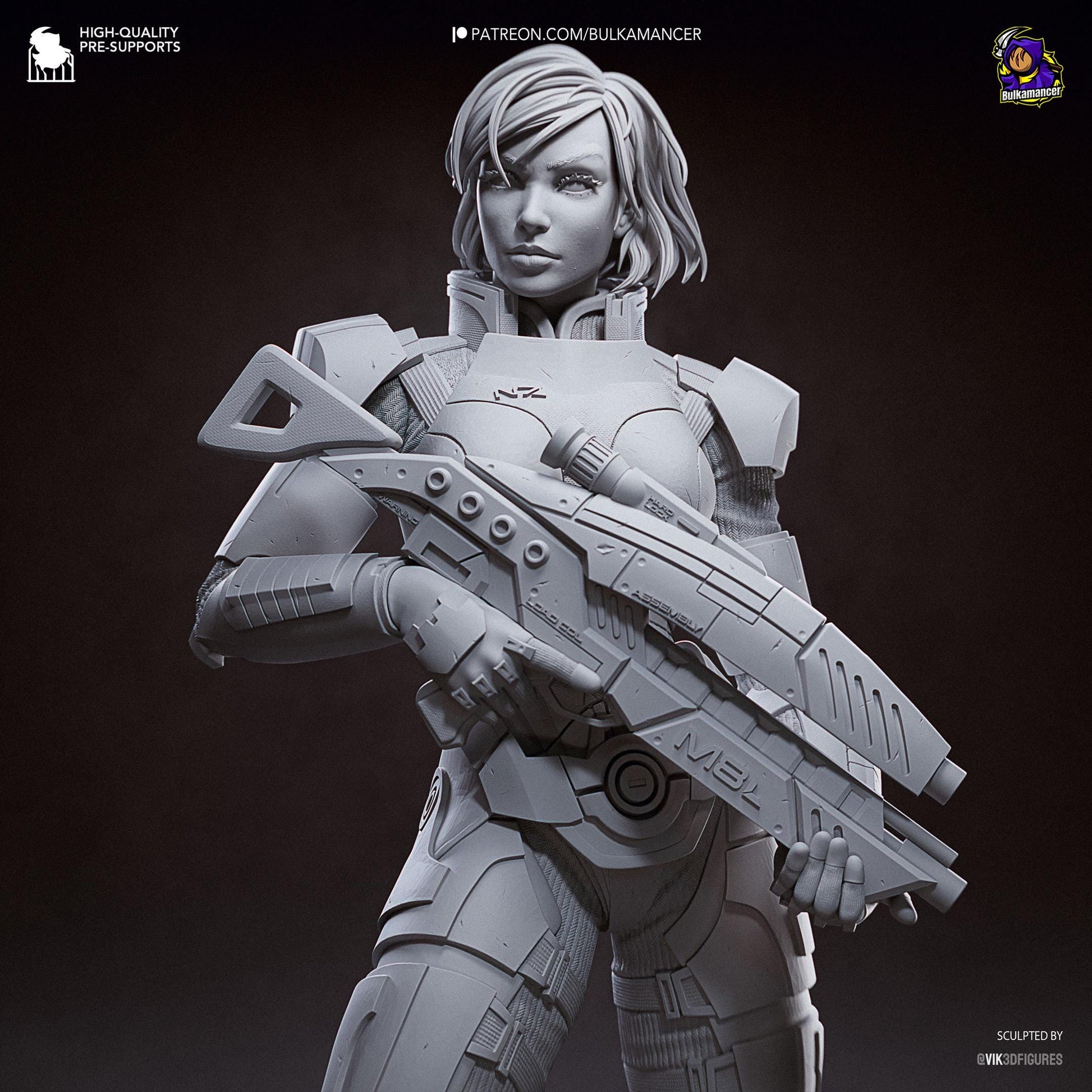 Red-Haired Armored Commander | Resin Garage Kit | Galactic Vanguard | Unpainted Figure