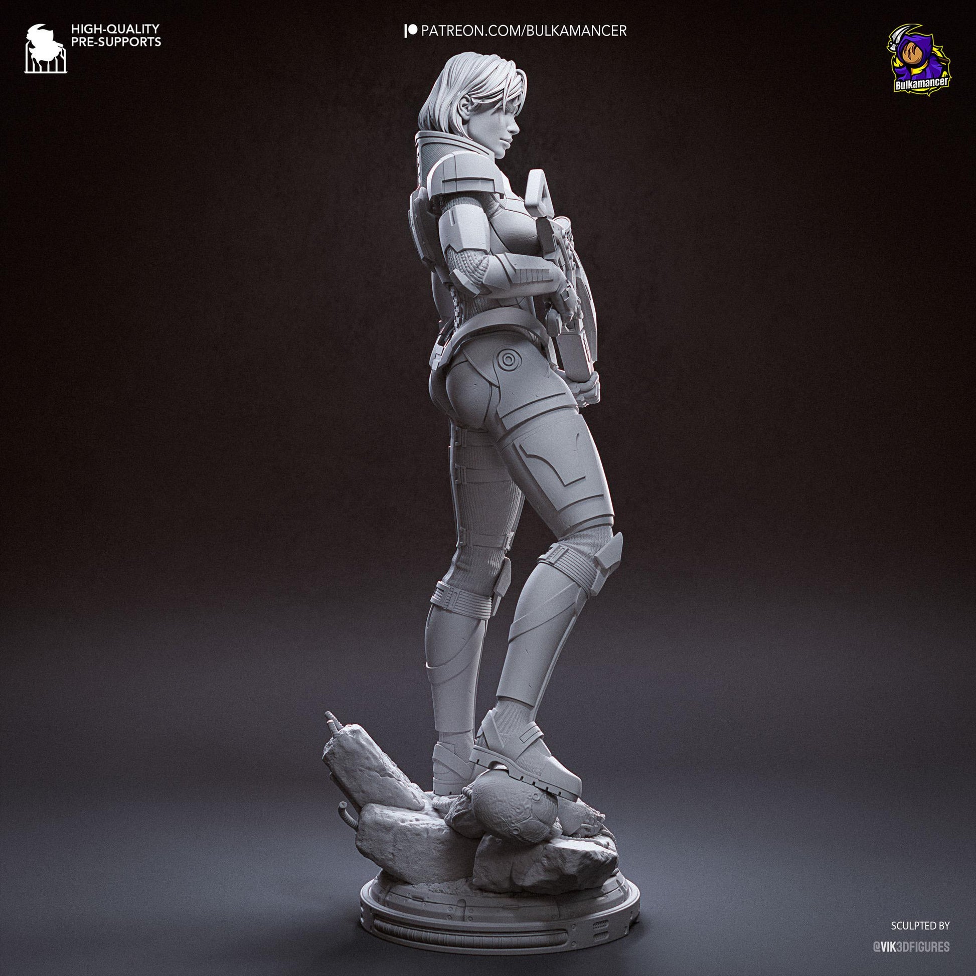 Red-Haired Armored Commander | Resin Garage Kit | Galactic Vanguard | Unpainted Figure