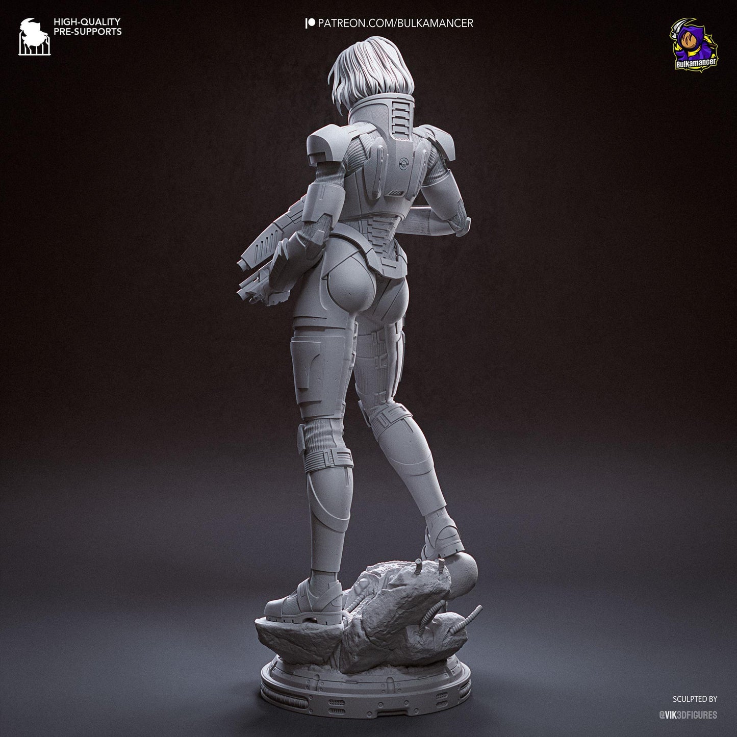Red-Haired Armored Commander | Resin Garage Kit | Galactic Vanguard | Unpainted Figure