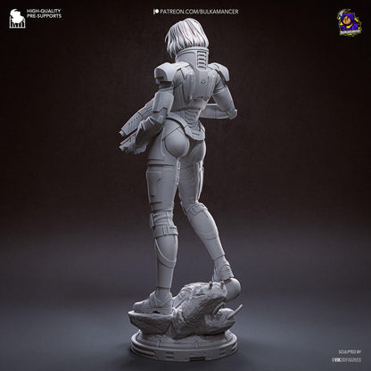 Red-Haired Armored Commander | Resin Garage Kit | Galactic Vanguard | Unpainted Figure