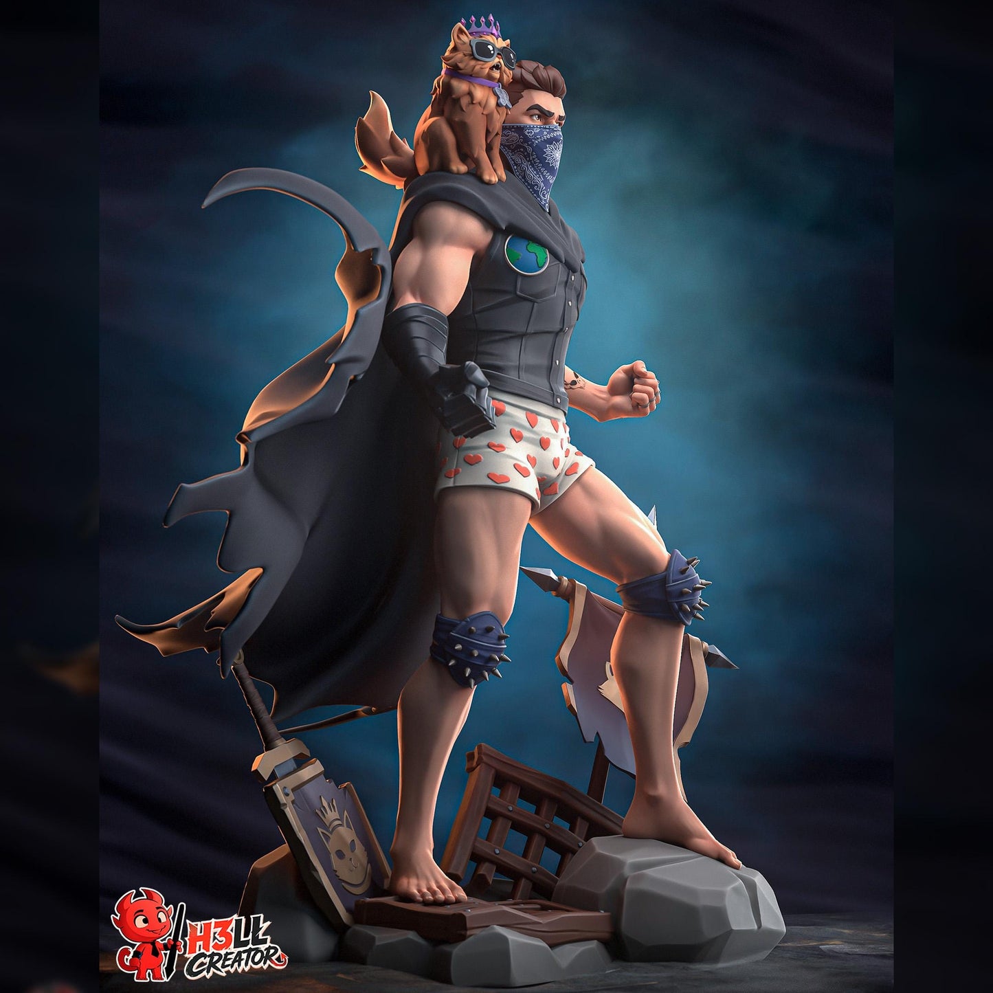 Masked Cape Bruiser & Crowned Cat | Resin Garage Kit | Dungeon Gauntlet | Unpainted Figure