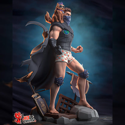 Masked Cape Bruiser & Crowned Cat | Resin Garage Kit | Dungeon Gauntlet | Unpainted Figure