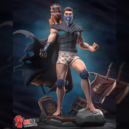 Masked Cape Bruiser & Crowned Cat | Resin Garage Kit | Dungeon Gauntlet | Unpainted Figure
