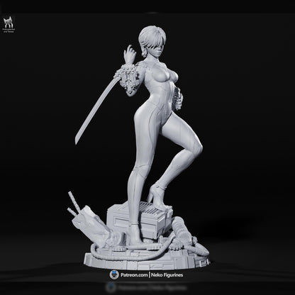 White-Suit Cyber Sword Operative | Resin Garage Kit | Stellar Vanguard | Unpainted Figure