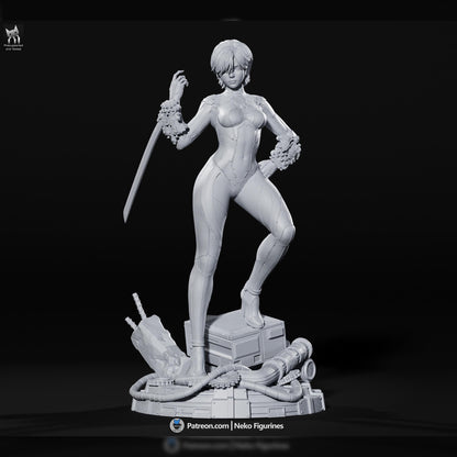 White-Suit Cyber Sword Operative | Resin Garage Kit | Stellar Vanguard | Unpainted Figure