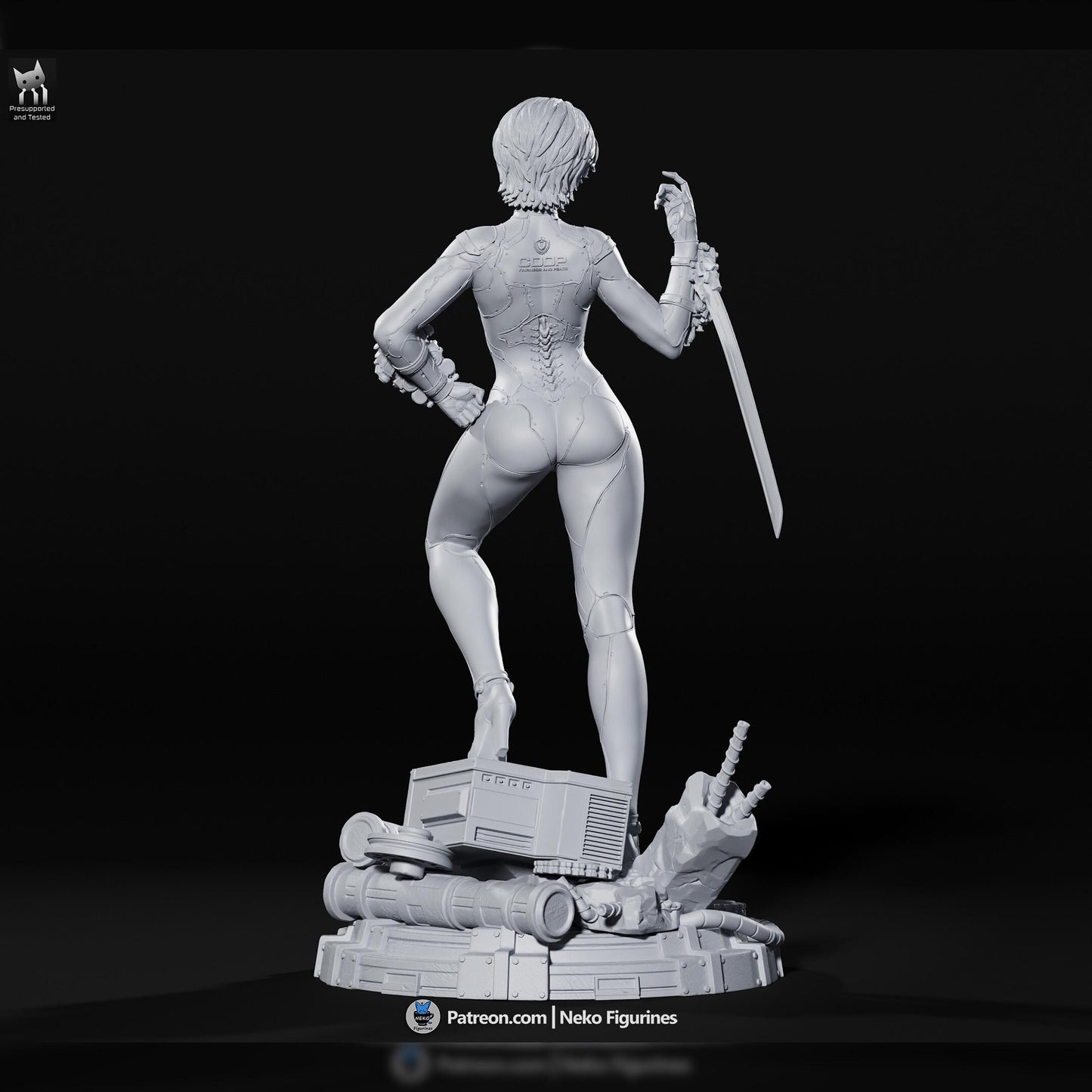 White-Suit Cyber Sword Operative | Resin Garage Kit | Stellar Vanguard | Unpainted Figure