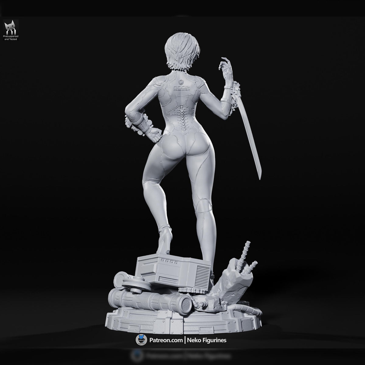 White-Suit Cyber Sword Operative | Resin Garage Kit | Stellar Vanguard | Unpainted Figure