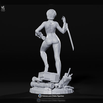 White-Suit Cyber Sword Operative | Resin Garage Kit | Stellar Vanguard | Unpainted Figure