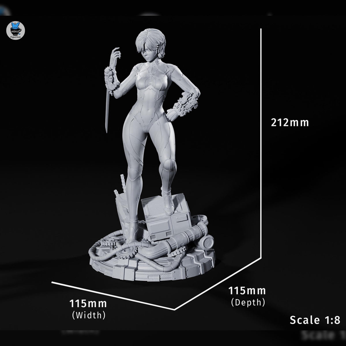 White-Suit Cyber Sword Operative | Resin Garage Kit | Stellar Vanguard | Unpainted Figure