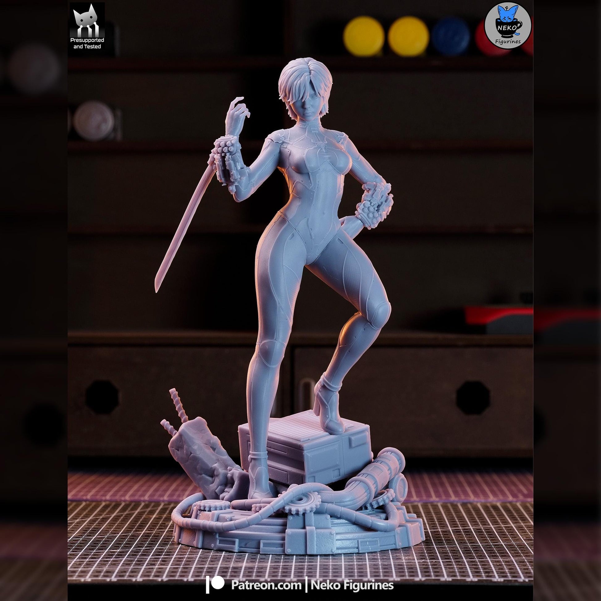 White-Suit Cyber Sword Operative | Resin Garage Kit | Stellar Vanguard | Unpainted Figure