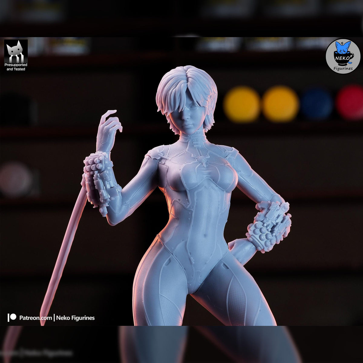 White-Suit Cyber Sword Operative | Resin Garage Kit | Stellar Vanguard | Unpainted Figure