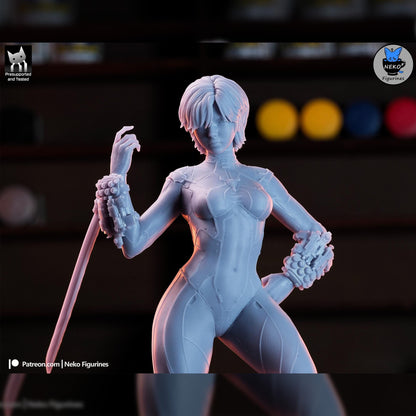 White-Suit Cyber Sword Operative | Resin Garage Kit | Stellar Vanguard | Unpainted Figure