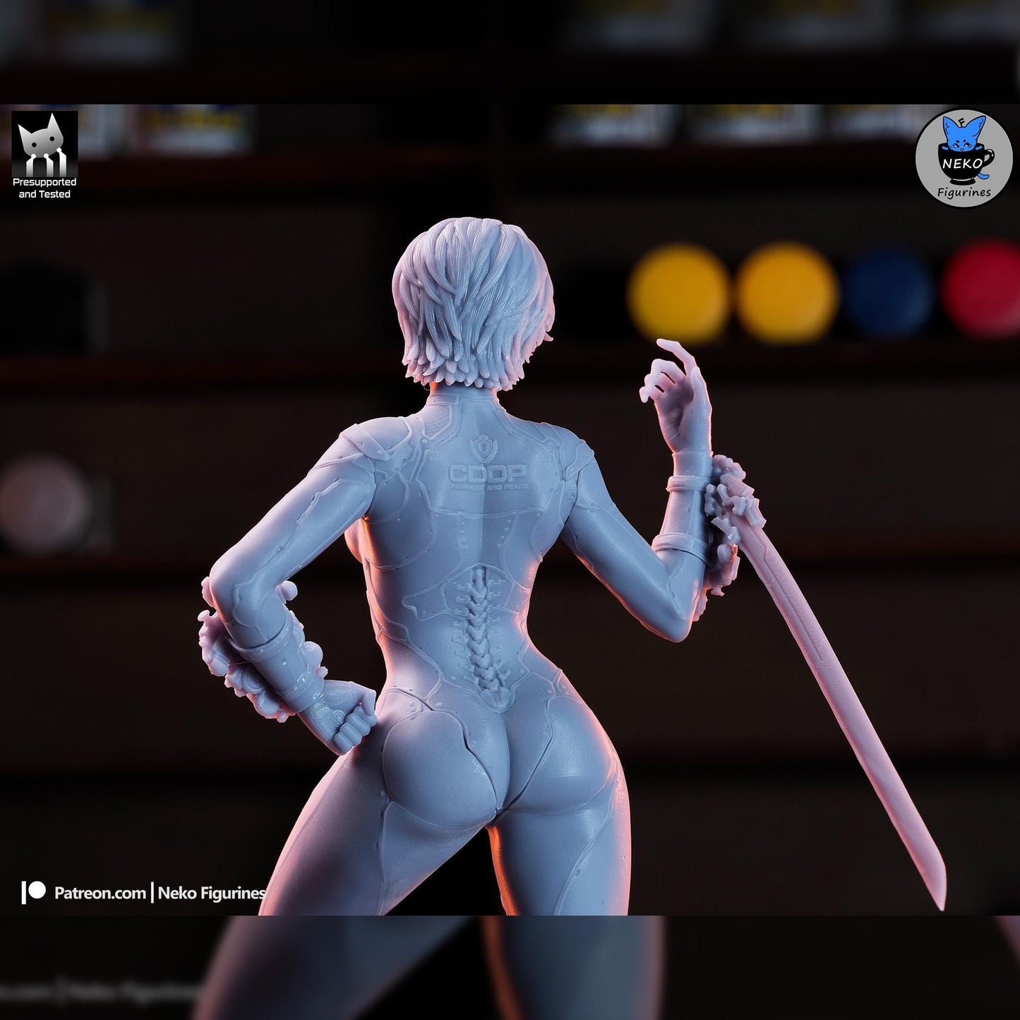 White-Suit Cyber Sword Operative | Resin Garage Kit | Stellar Vanguard | Unpainted Figure
