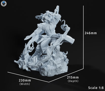 Scarred Fire Martial Artist | Resin Garage Kit | Unpainted Figure