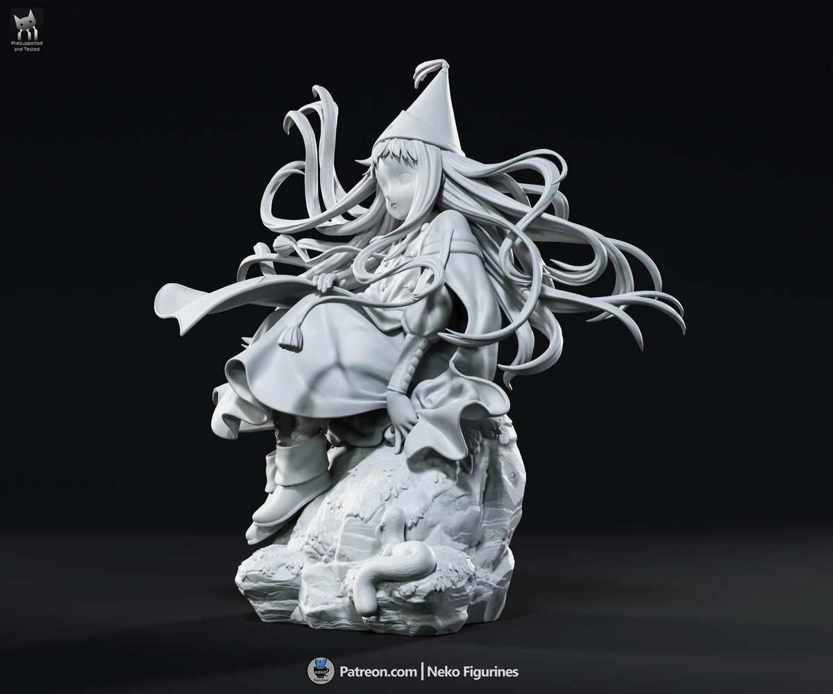 Blue-Haired Cliffside Spellcaster | Resin Garage Kit | Unpainted Figure