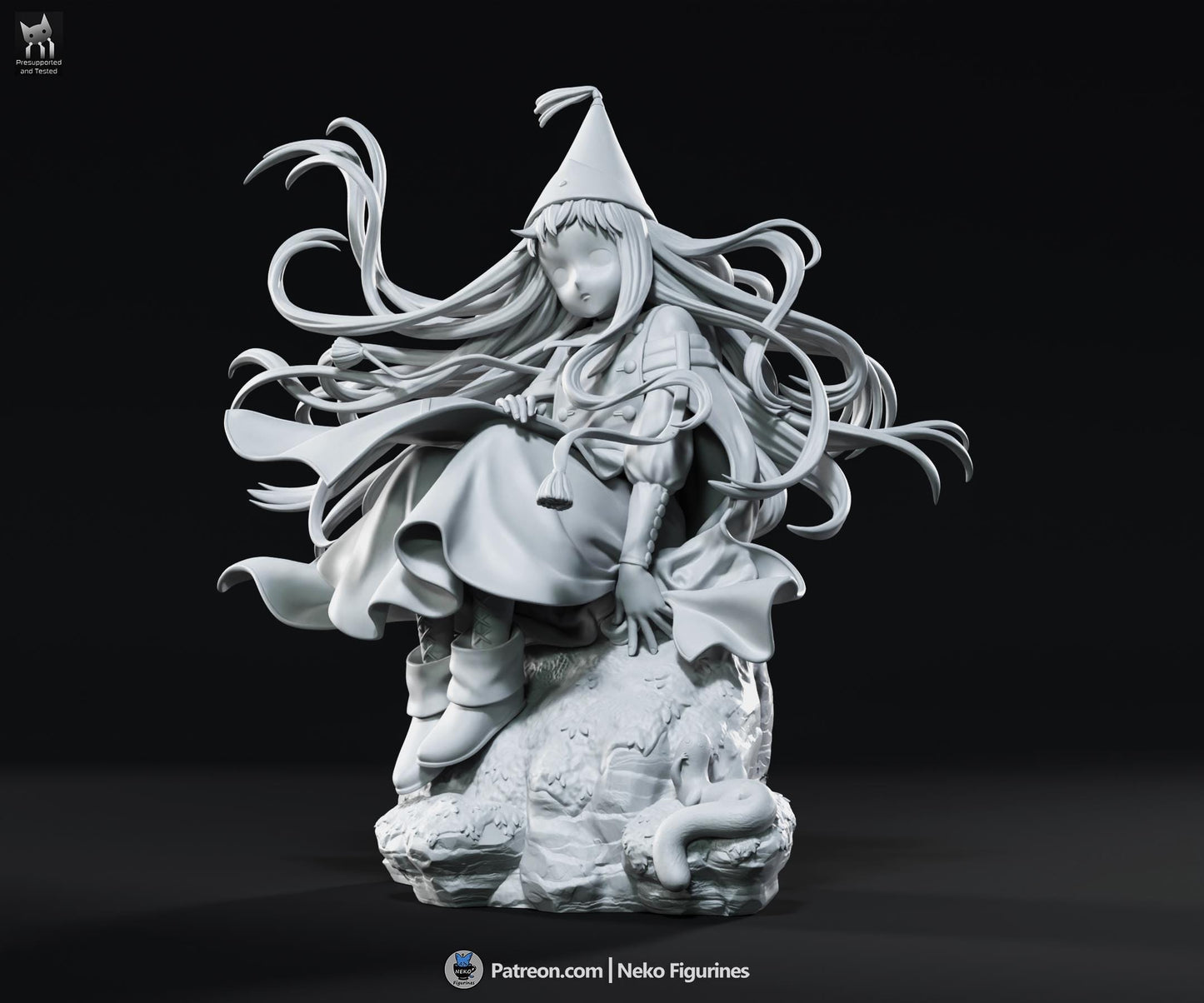 Blue-Haired Cliffside Spellcaster | Resin Garage Kit | Unpainted Figure
