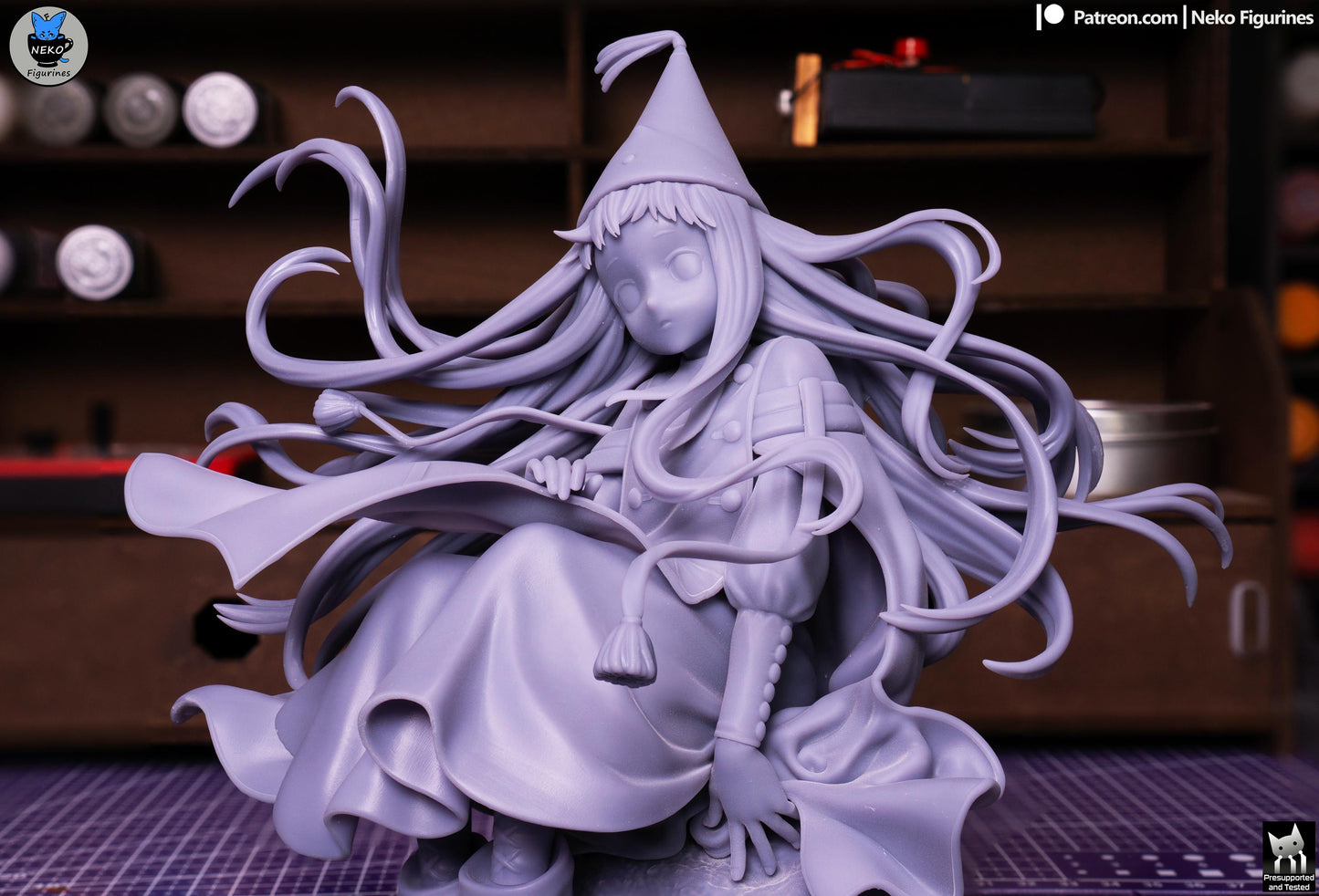 Blue-Haired Cliffside Spellcaster | Resin Garage Kit | Unpainted Figure