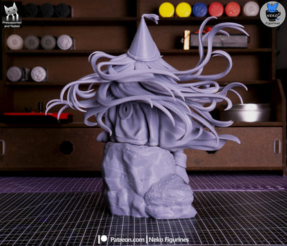 Blue-Haired Cliffside Spellcaster | Resin Garage Kit | Unpainted Figure