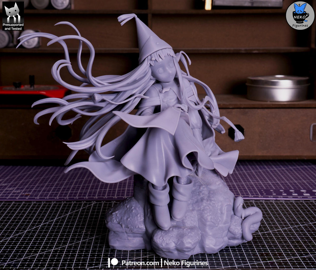 Blue-Haired Cliffside Spellcaster | Resin Garage Kit | Unpainted Figure
