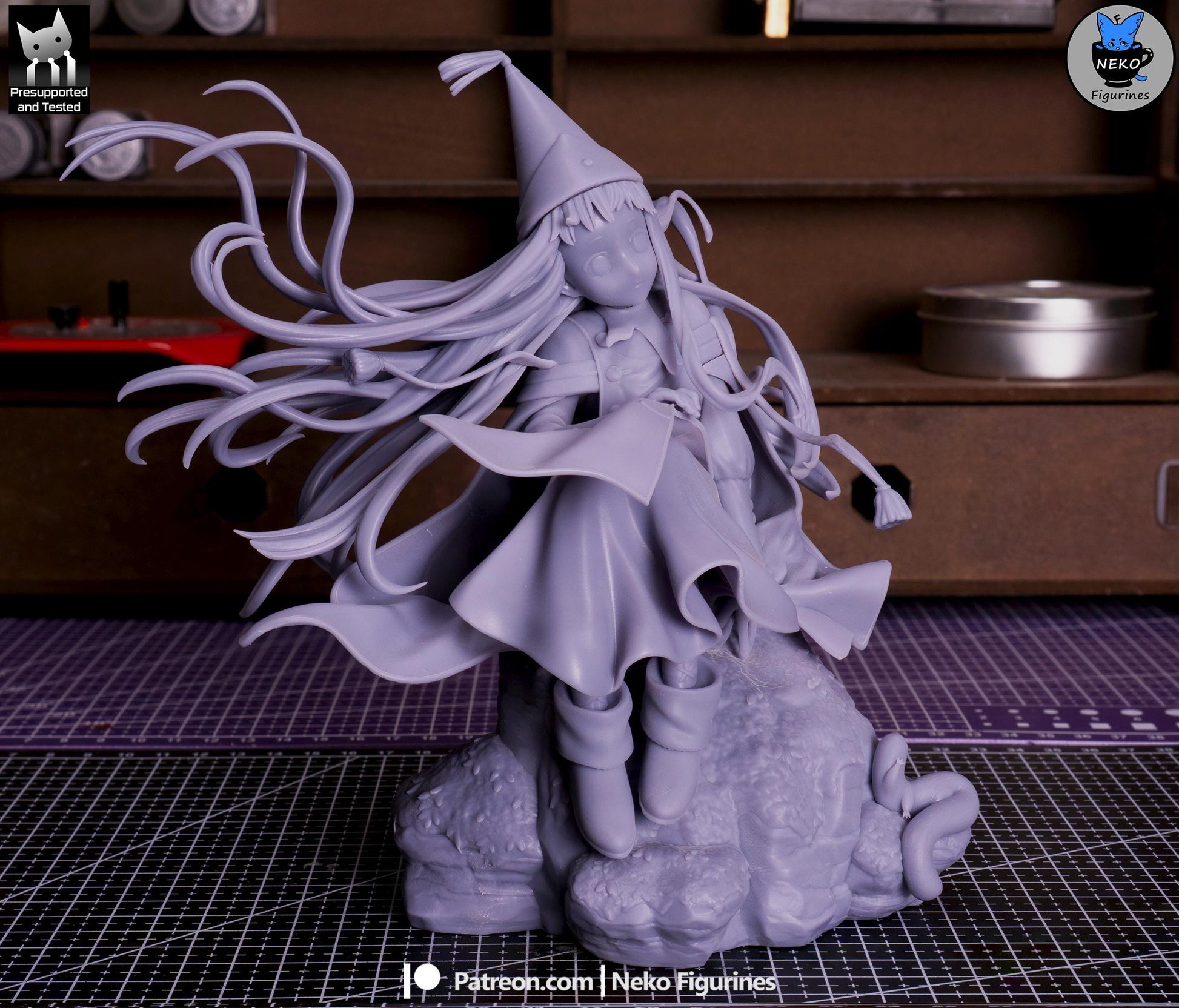 Blue-Haired Cliffside Spellcaster | Resin Garage Kit | Unpainted Figure